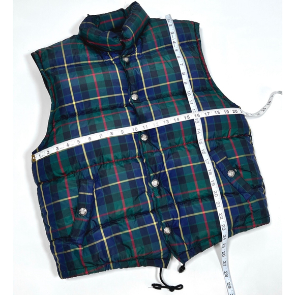 Banana Republic Womans Vest Green Plaid Puffer Down Feather Vest Size S - Picture 3 of 10